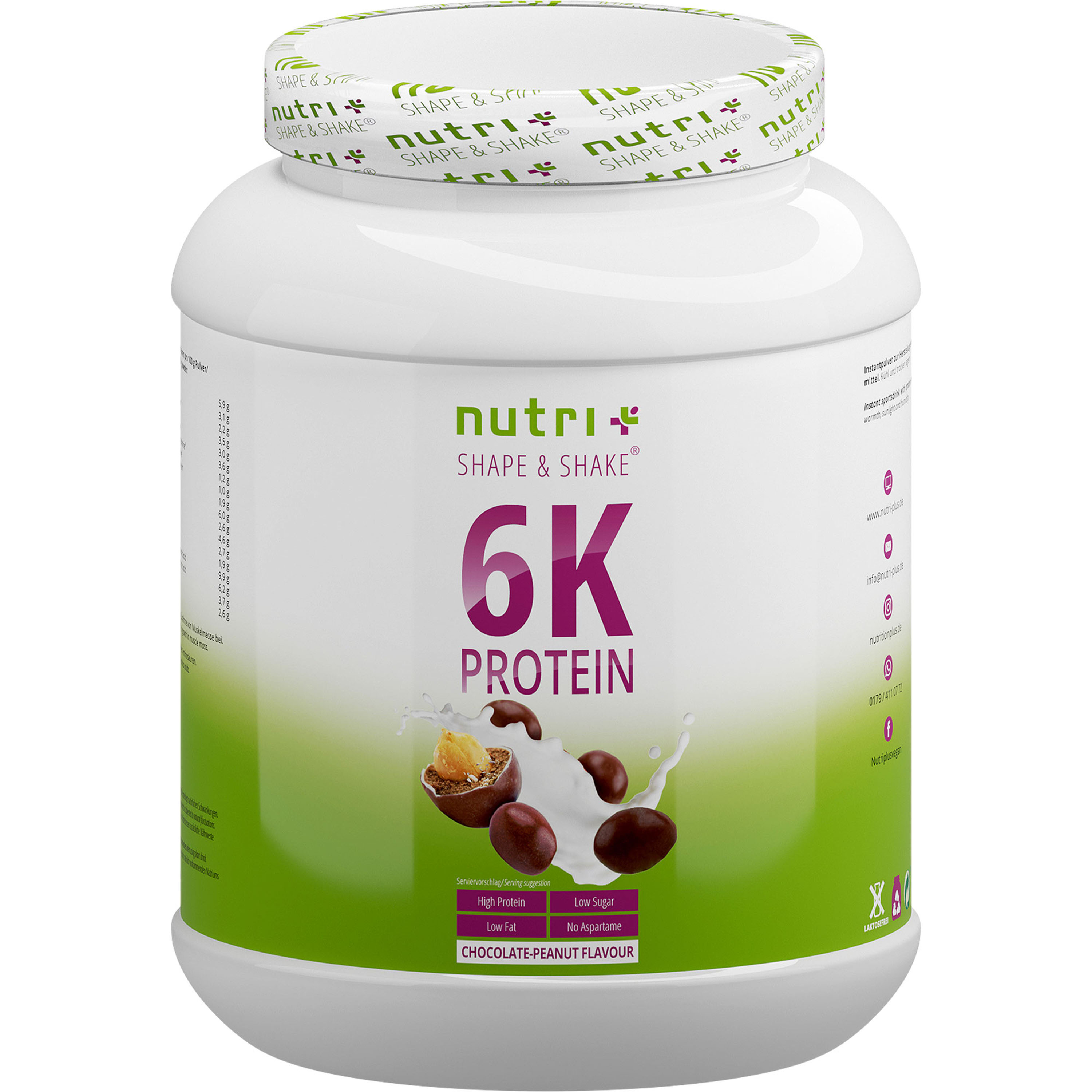 1000 g Dose veganes 6K Proteinpulver Details about   nutri Cookie Dough