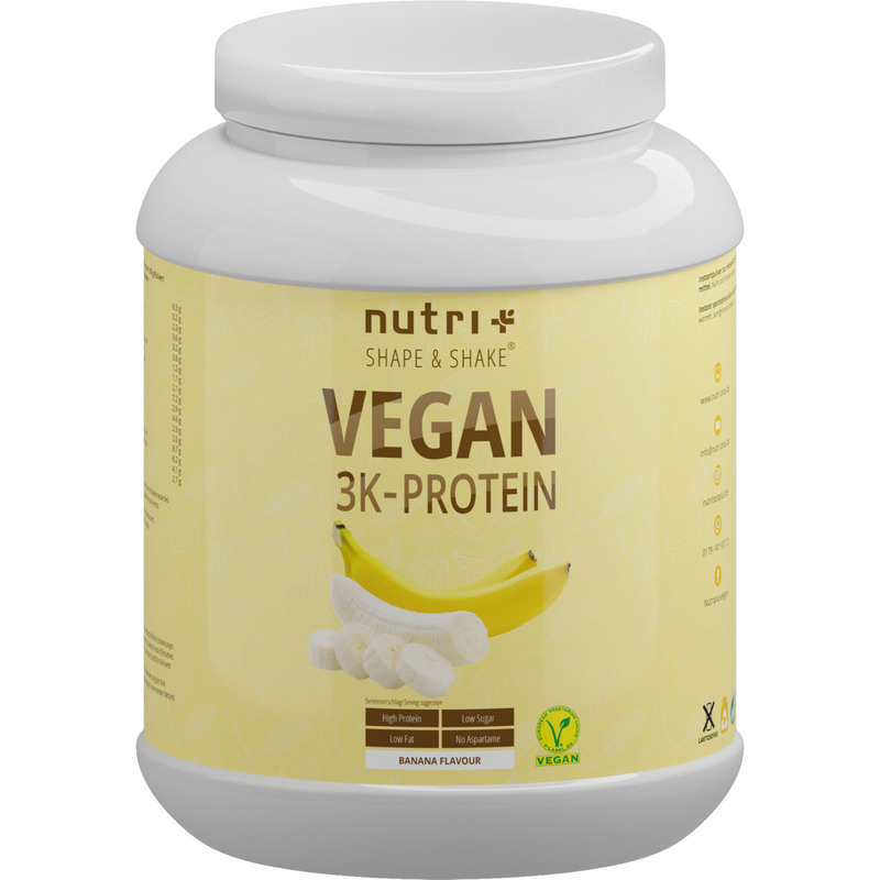 Nutri+ Vegan 3K Proteinpulver - Banane