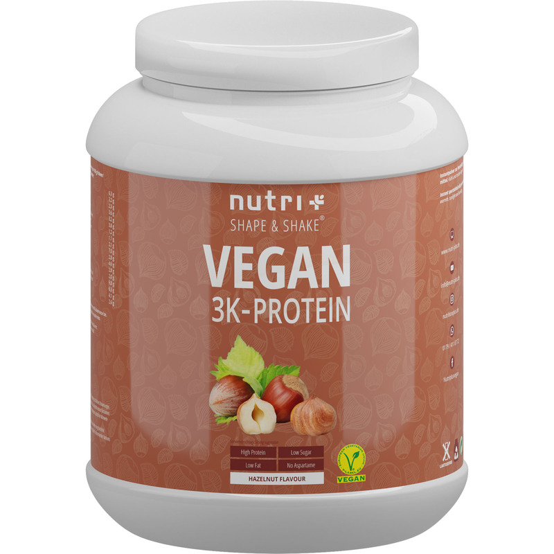 Nutri+ Vegan 3K Proteinpulver - Haselnuss