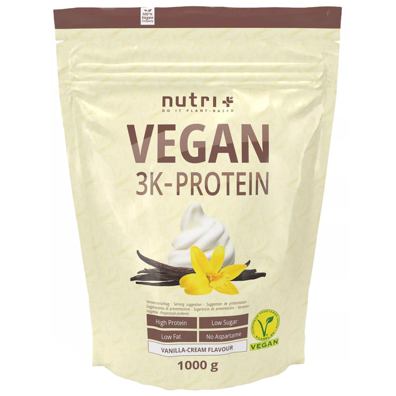 Nutri+ Vegan 3K Proteinpulver - Vanille Cream