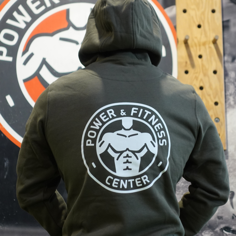 Power & Fitness Hoodie Olive Back