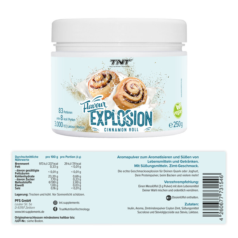 TNT Flavour Explosion - Cinnamon Roll - Label