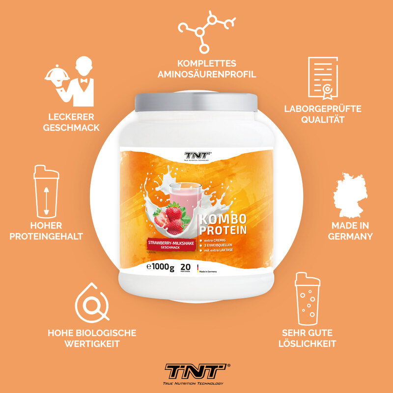 TNT Kombo Protein Strawberry-Milkshake Vorteile