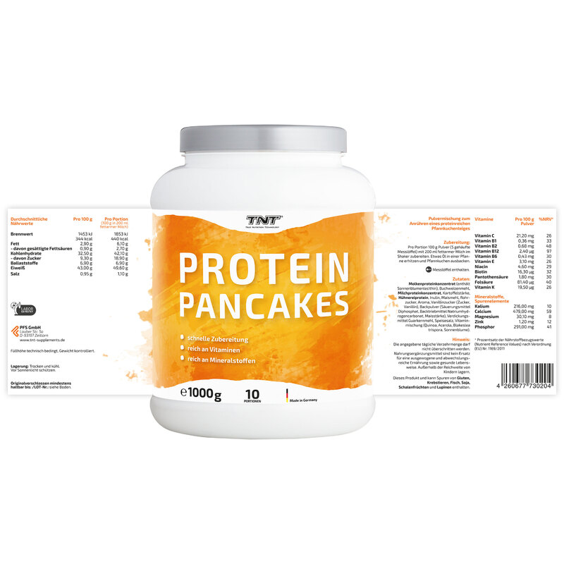 TNT Protein Pancakes - Label offen