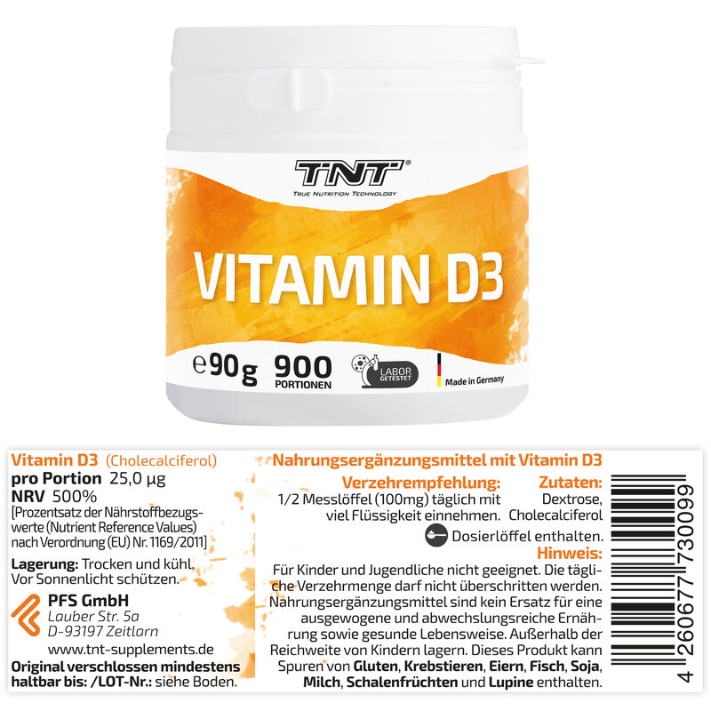 TNT Vitamin D3 Pulver A+ Bilder