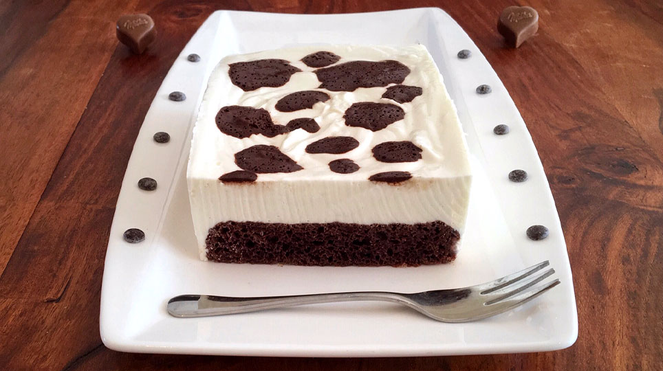 Rezept - Doppel Schoko Kuhflecken Kuchen