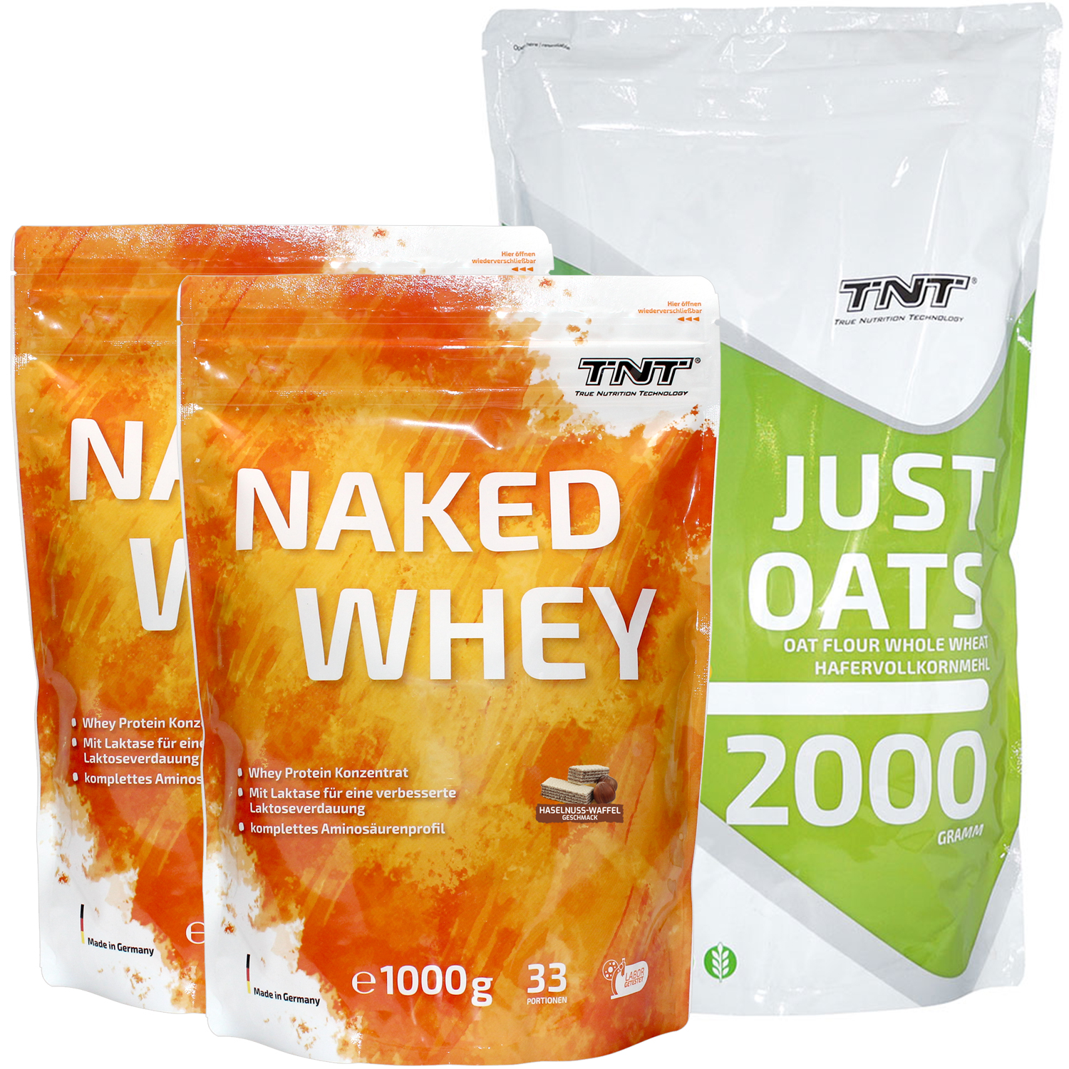 2x TNT Naked Whey + TNT Just Oats (2kg)